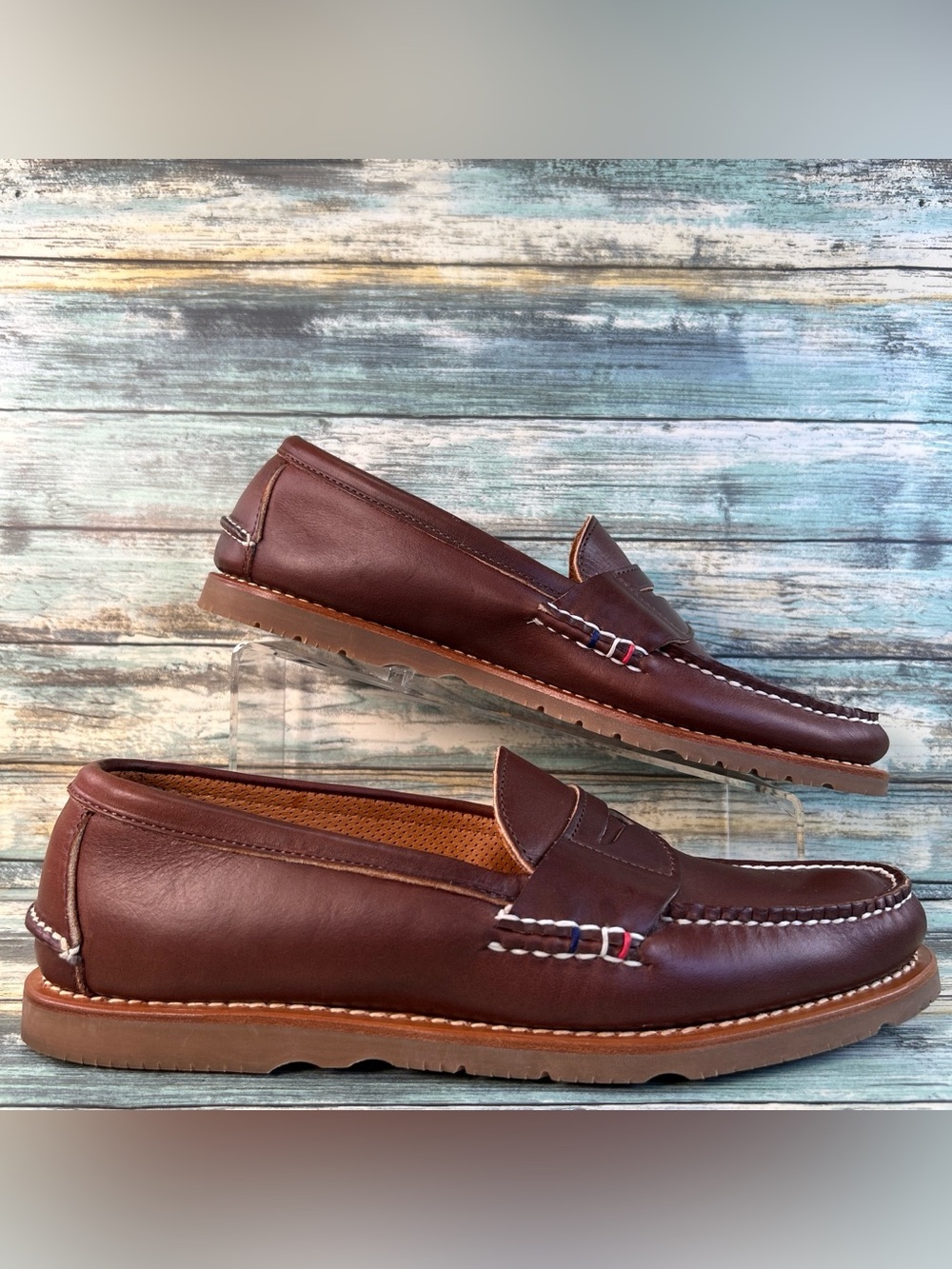 Sperry Gold Cup Made In Maine Penny Loafer Size 11D Brown Leather Vibram Soles - Picture 3 of 13